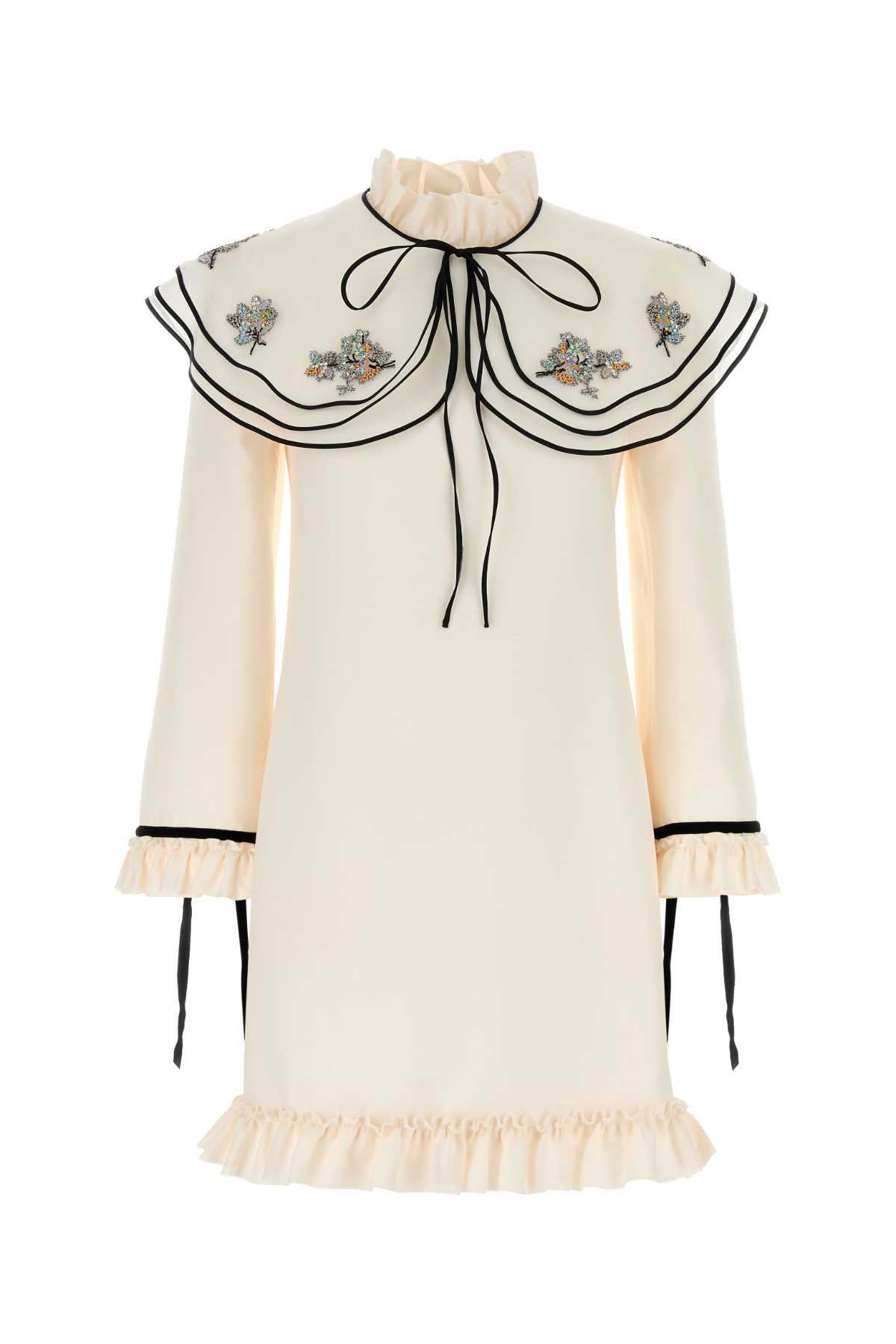 Valentino Garavani Ivory Wool Blend Mini Dress Valentino Garavani Valentino Garavani Ivory Wool Blend Mini Dress Valentino Garavani