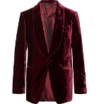TOM FORD - Burgundy Shelton Velvet Tuxedo Jacket - Men - Burgundy