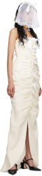 SHUSHU/TONG SSENSE Exclusive Off-White Ruched Maxi Dress