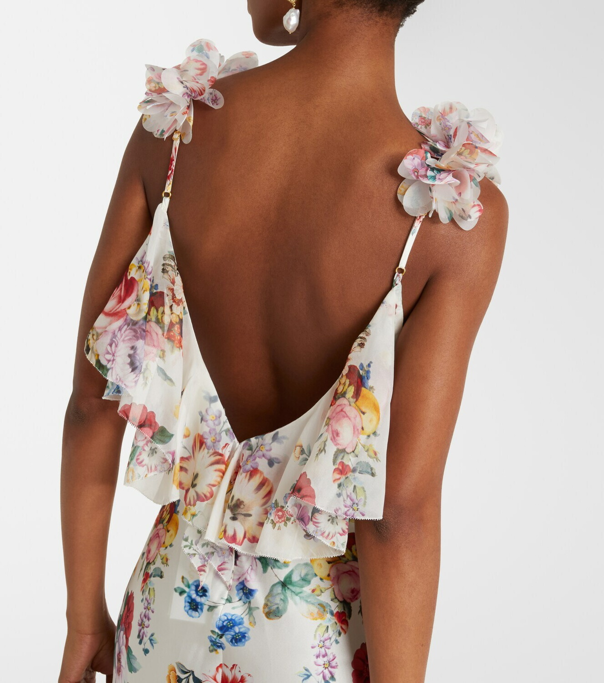 Camilla Embellished floral silk slip dress