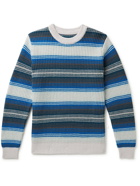 Outerknown - Tradewinds Ribbed Striped Wool and Organic Cotton-Blend Sweater - Blue