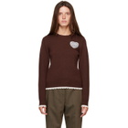 GANNI Brown Crewneck Wool Sweater