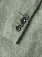 CANALI - Kei Slim-Fit Unstructured Herringbone Linen Blazer - Green