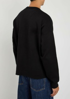 Loewe Logo-intarsia Cotton-blend Knit Sweatshirt Black And White