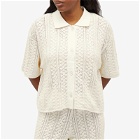 Holzweiler Women's Loch Crochet Knit Shirt in White