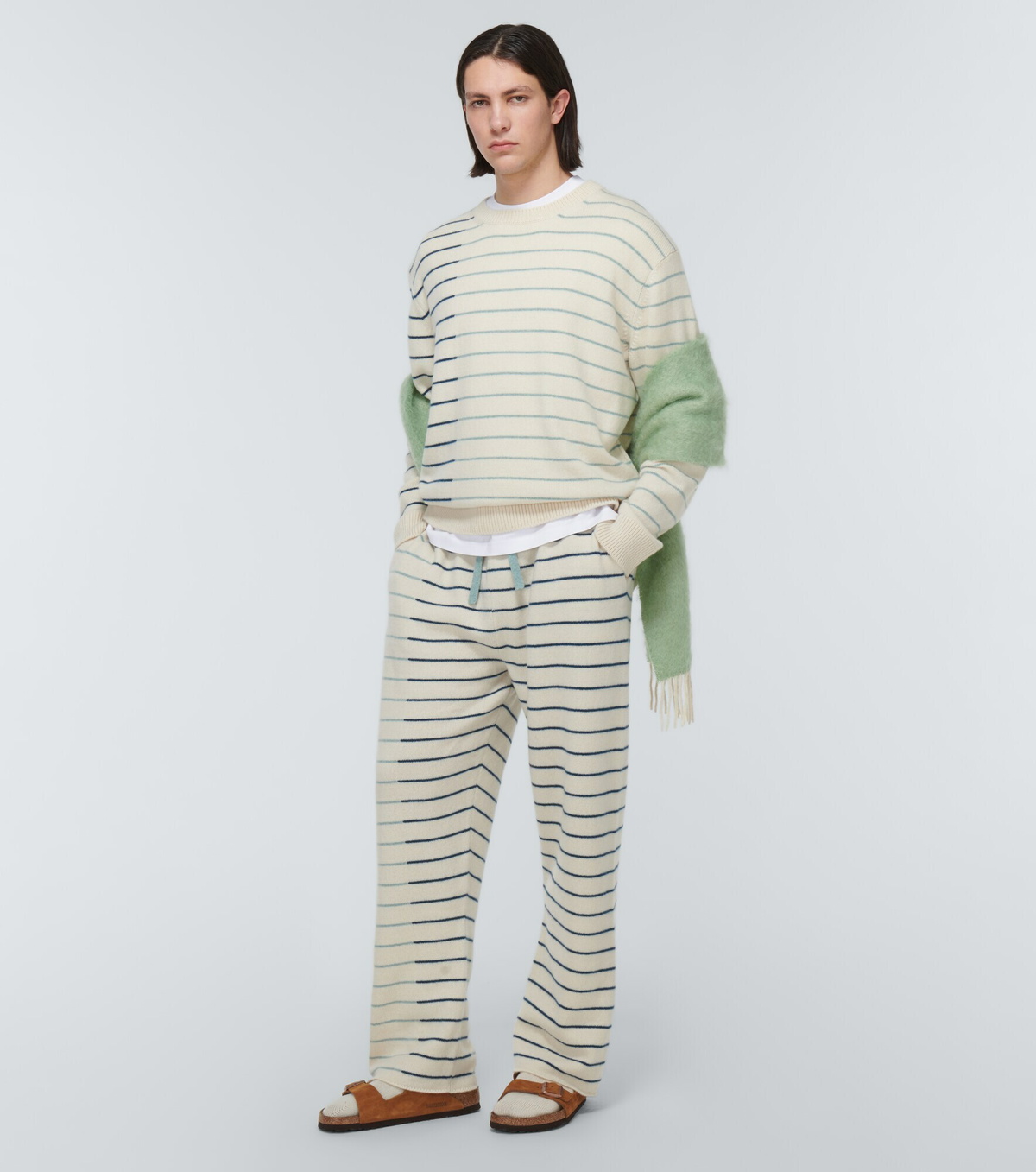 The Elder Statesman - Striped cashmere sweatpants
