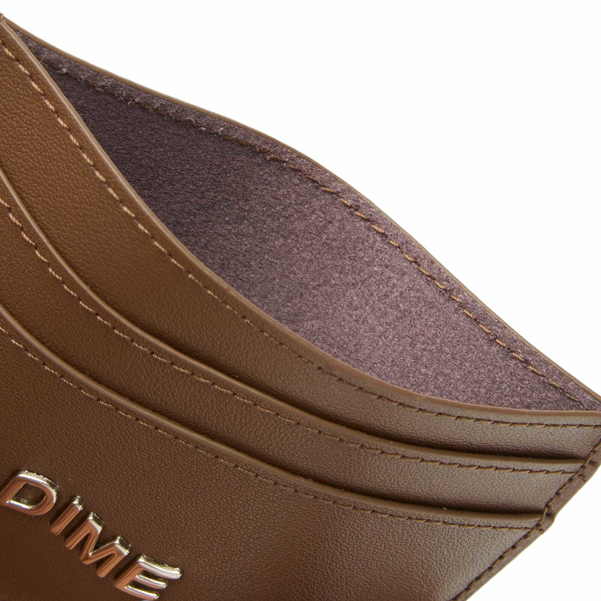 Dime Men's Leather Card Holder in Brown 