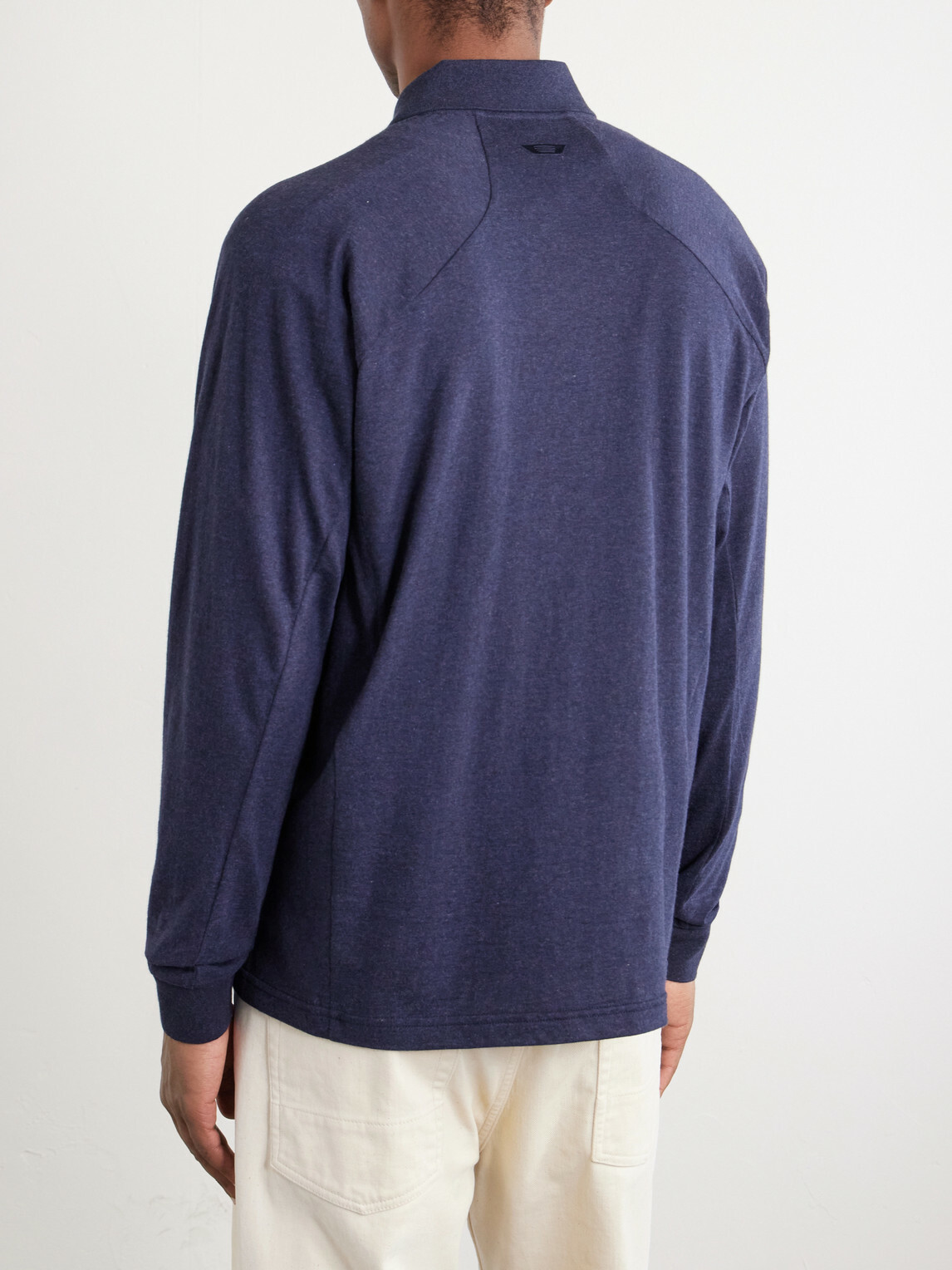 SEASE - Cotton and Cashmere-Blend Jersey Polo Shirt - Blue