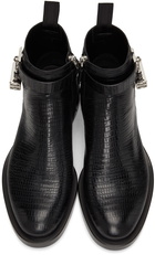 Givenchy Black Lizard Padlock Boots