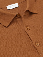 Sunspel - Slim-Fit Cotton-Piqué Polo Shirt - Brown