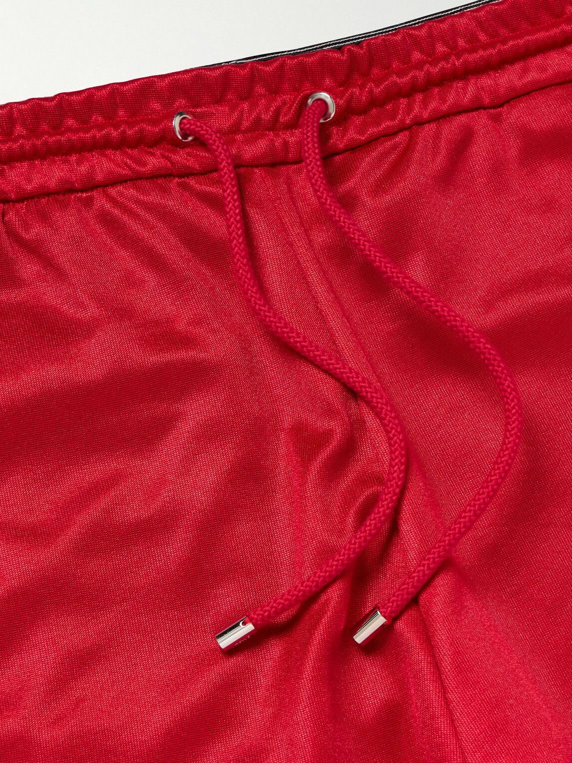LOEWE - Straight-Leg Logo-Embroidered Striped Tech-Jersey Sweatpants - Red