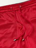 LOEWE - Straight-Leg Logo-Embroidered Striped Tech-Jersey Sweatpants - Red