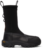 Heron Preston Black Leather Security Sock Boots