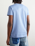 Balmain - Logo-Flocked Cotton-Jersey T-Shirt - Blue