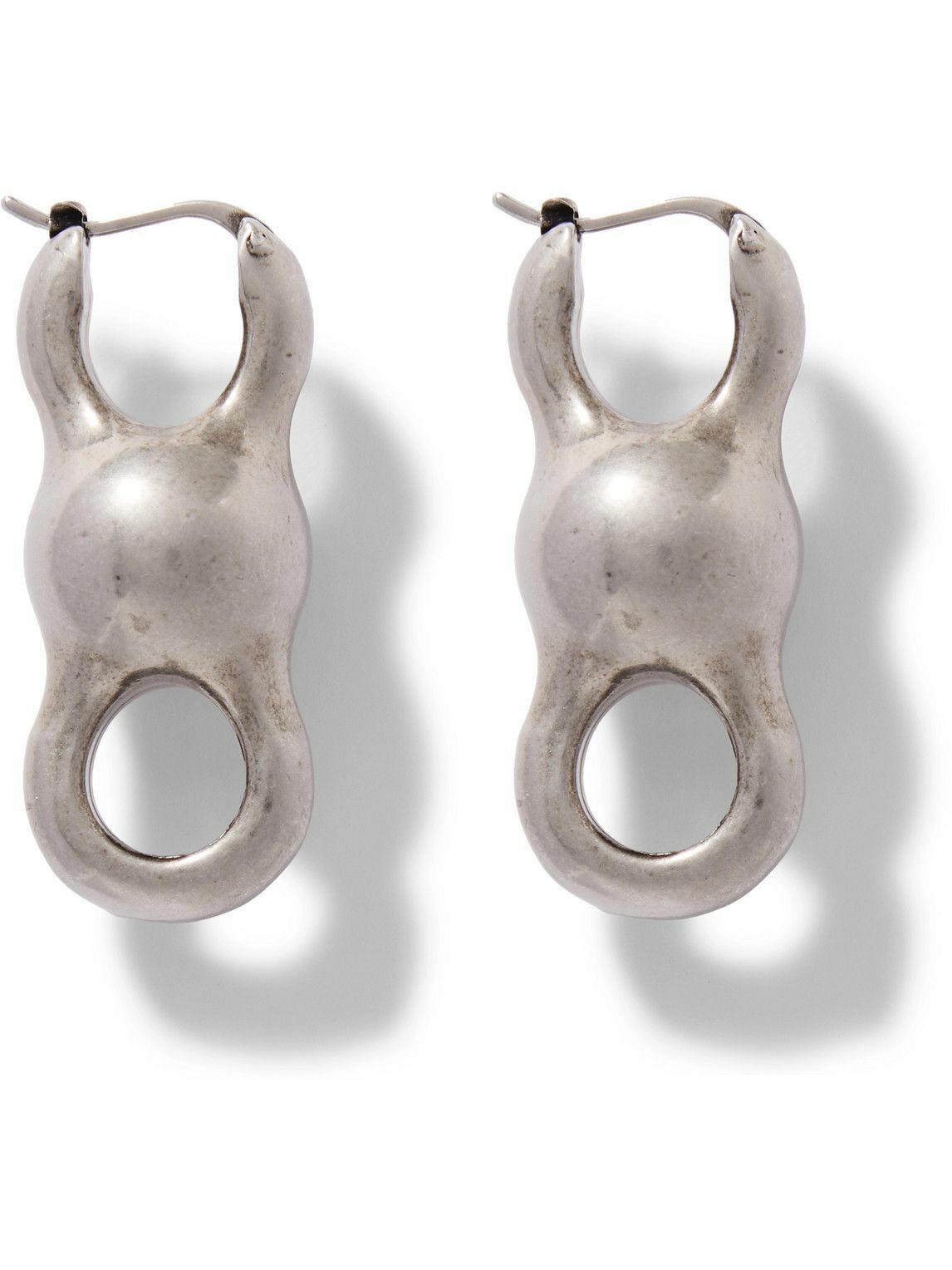 【写真UP】Acne Studios CHAIN LOCK EARRING Chain Lock logo drop earrings in silver - Acne Studios