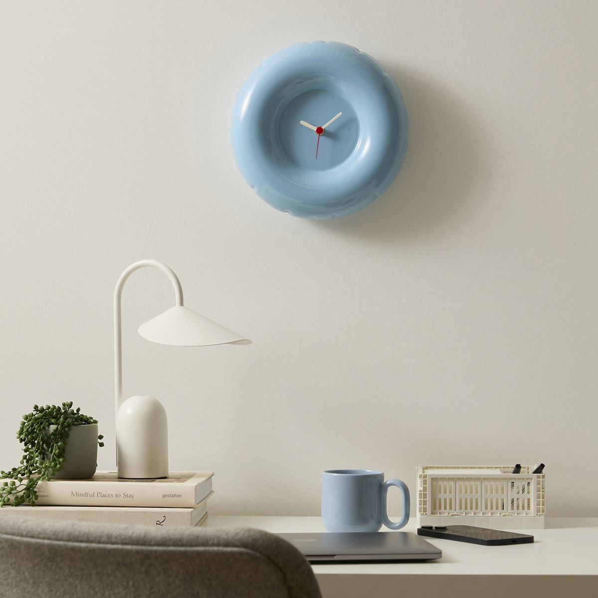 Home Studyo Holly Clock in Sky Blue 