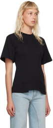 Victoria Beckham Black Gathered T-Shirt