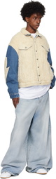 Members of the Rage Off-White & Blue Lightning Sherpa Denim Jacket