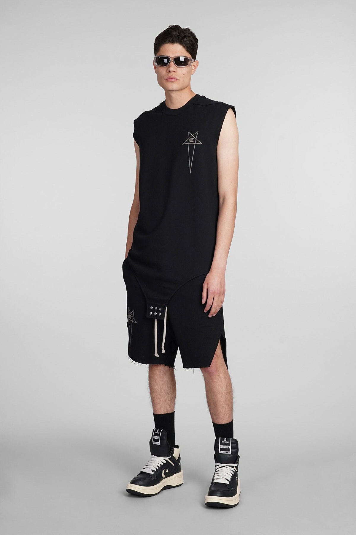 Rick Owens x Champion Sl Body Tank Top In Black Cotton Rick Owens