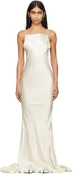 Maison Margiela Off-White Hammered Satin Maxi Dress