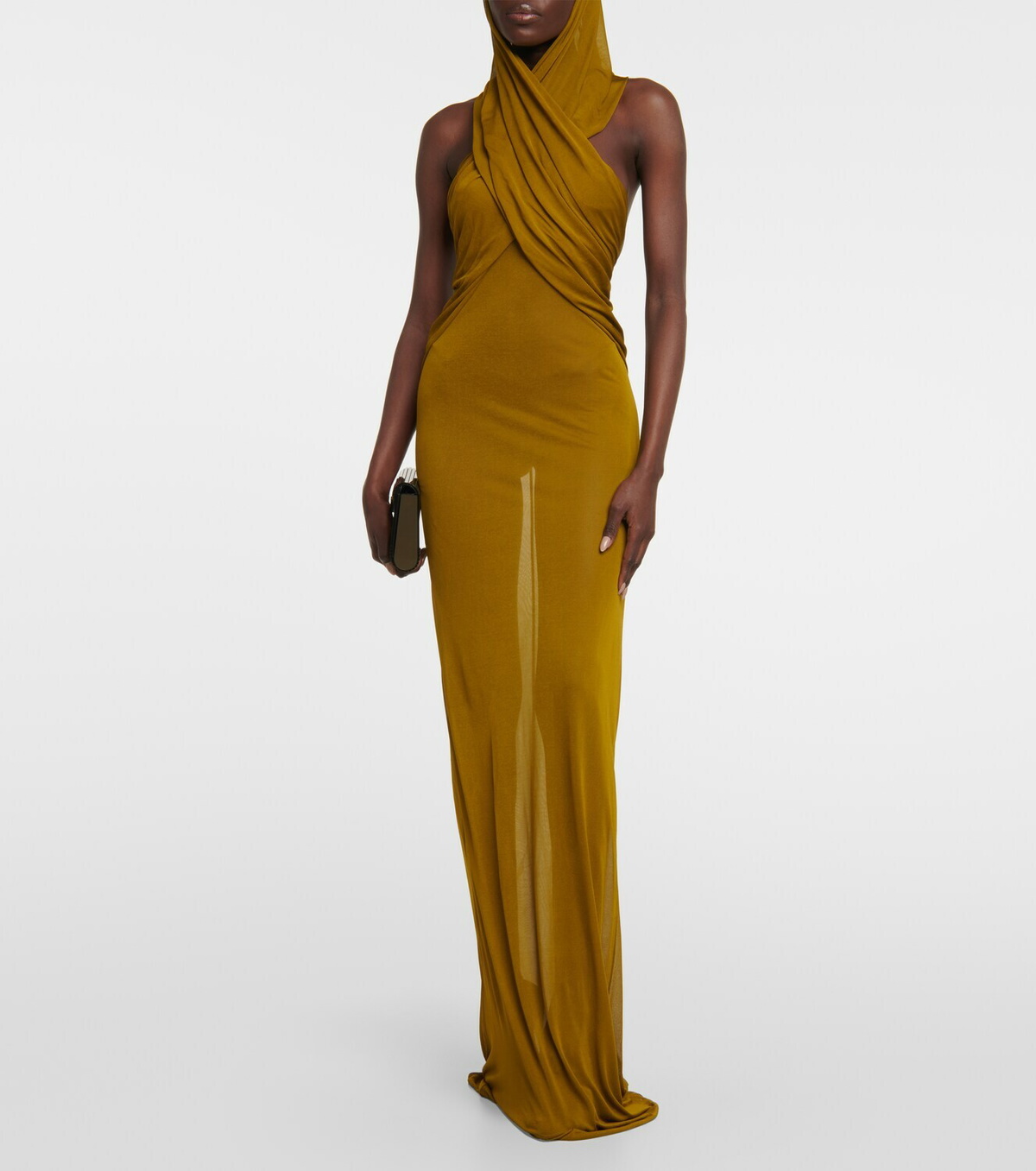Saint Laurent - Hooded jersey gown