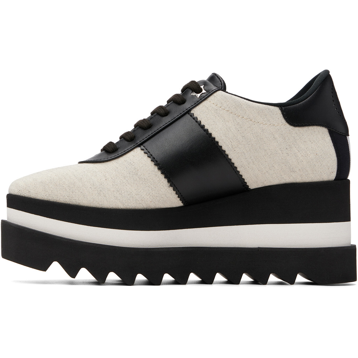 Stella McCartney Black & Off-White Sneakelyse Canvas Derbys