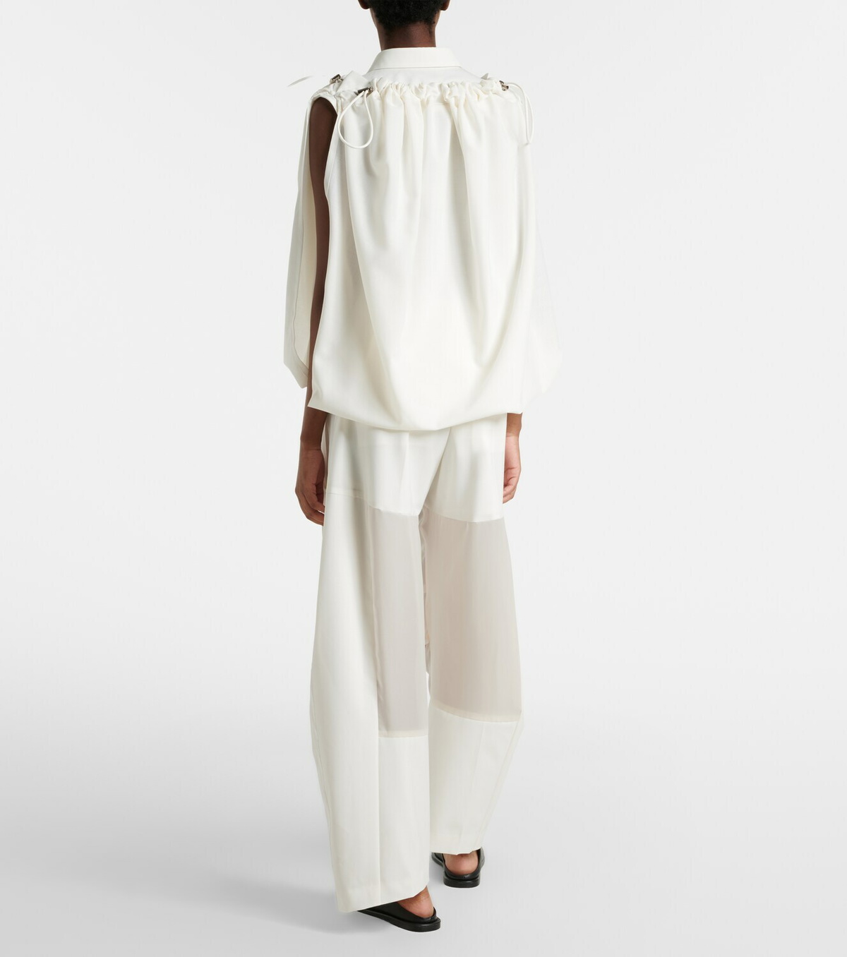Sacai Belted barrel-leg pants