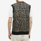 Fred Perry Men's Leopard Print Knit Vest in Warm Grey