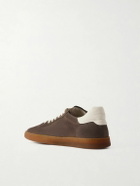 Officine Creative - Halo 001 Leather-Trimmed Suede Sneakers - Brown