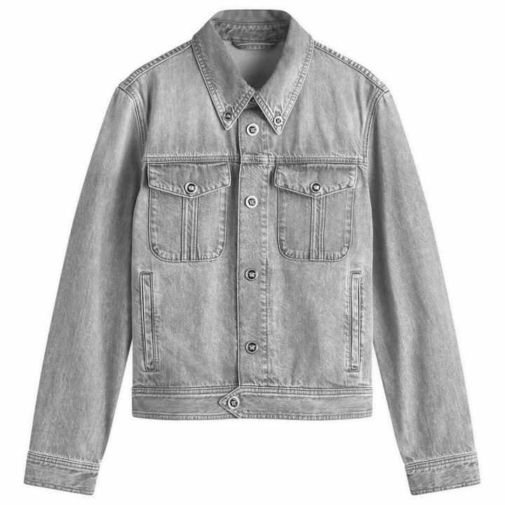 Photo: Versace Men's Stone Wash Denim Jacket in Mid Grey