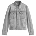 Versace Men's Stone Wash Denim Jacket in Mid Grey