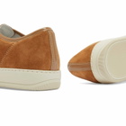 Lanvin Men's DBB1 High Shine Toe Cap Sneaker in Camel