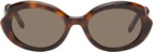 LOEWE Tortoiseshell Mini Oval Thin Sunglasses