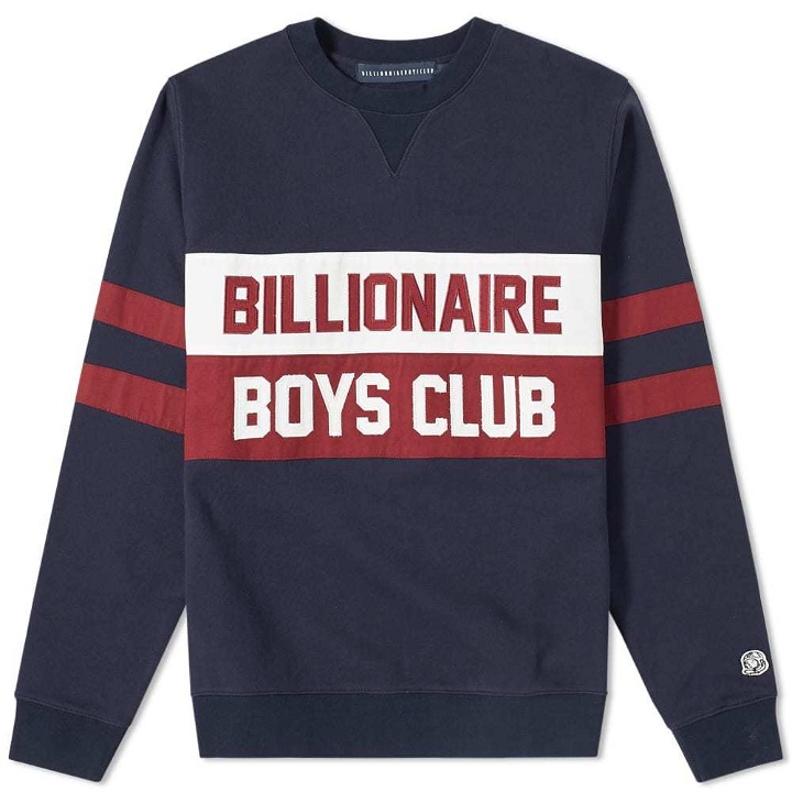 Photo: Billionaire Boys Club Varsity Cut & Sew Crew Sweat Blue