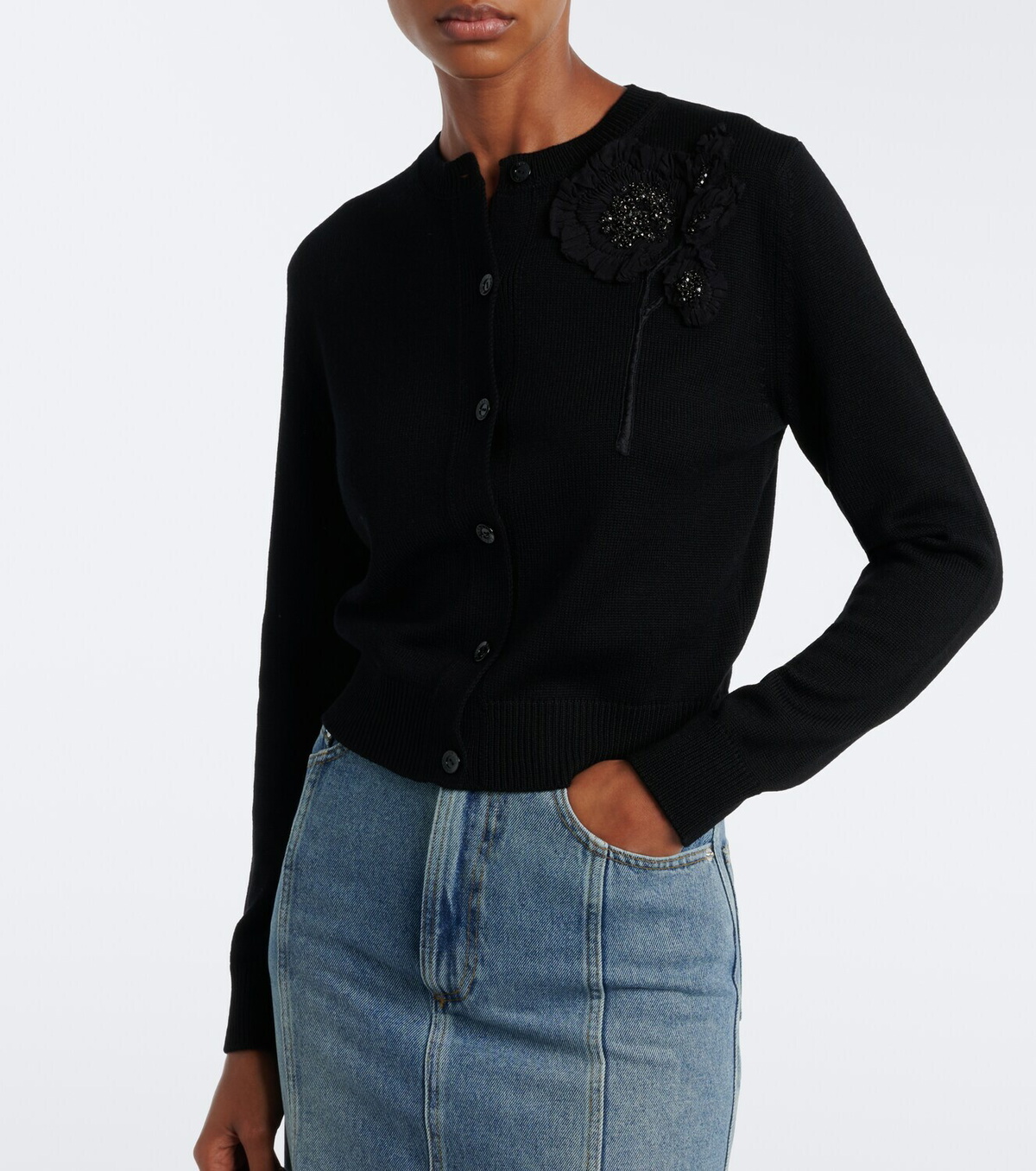 Erdem Beaded wool cardigan