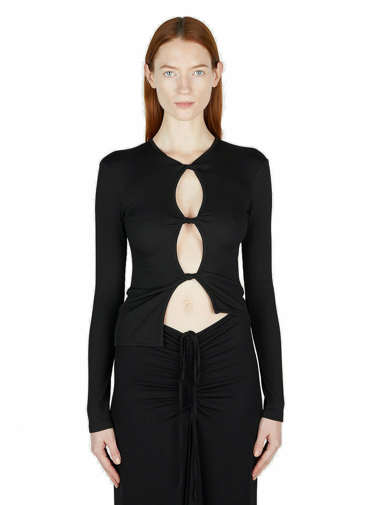 Christopher Esber - Open Twist Long Sleeve Top in Black Christopher Esber