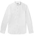 MAN 1924 - Mao Slim-Fit Grandad-Collar Textured-Cotton Shirt - White