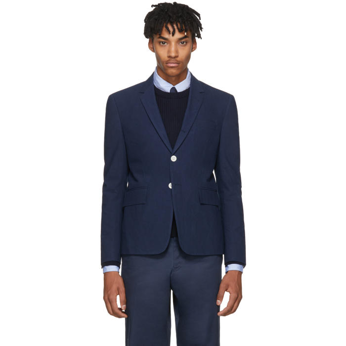 Thom Browne Navy High Armhole Blazer Thom Browne