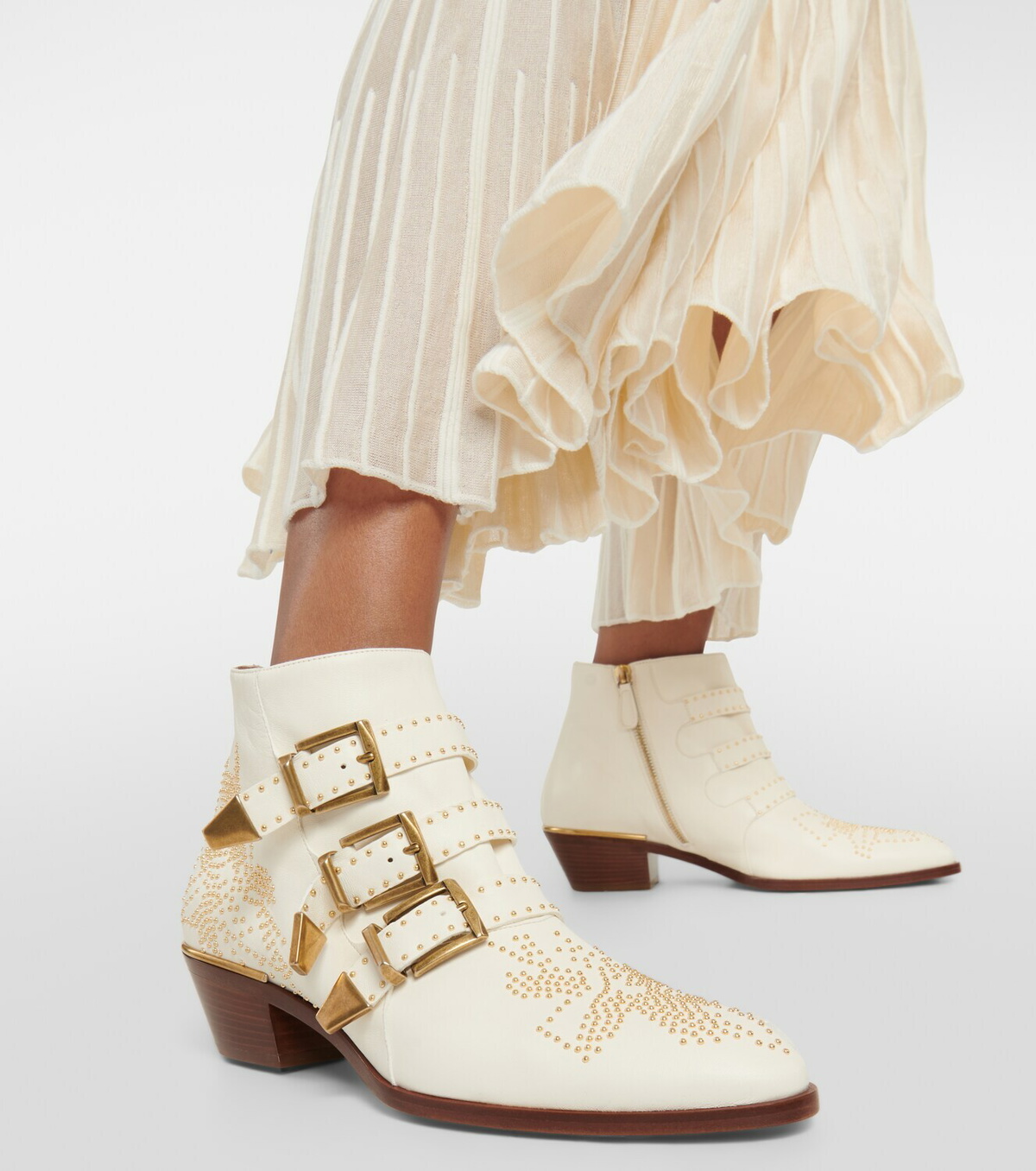 Chloe white ankle boots online