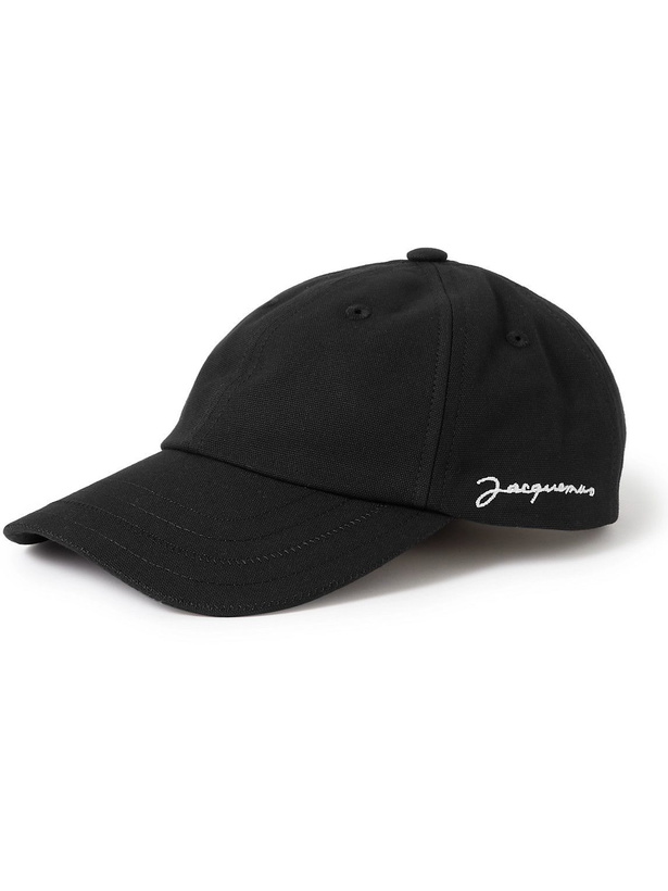 Photo: Jacquemus - La Casquette Logo-Embroidered Cotton-Twill Baseball Cap - Black