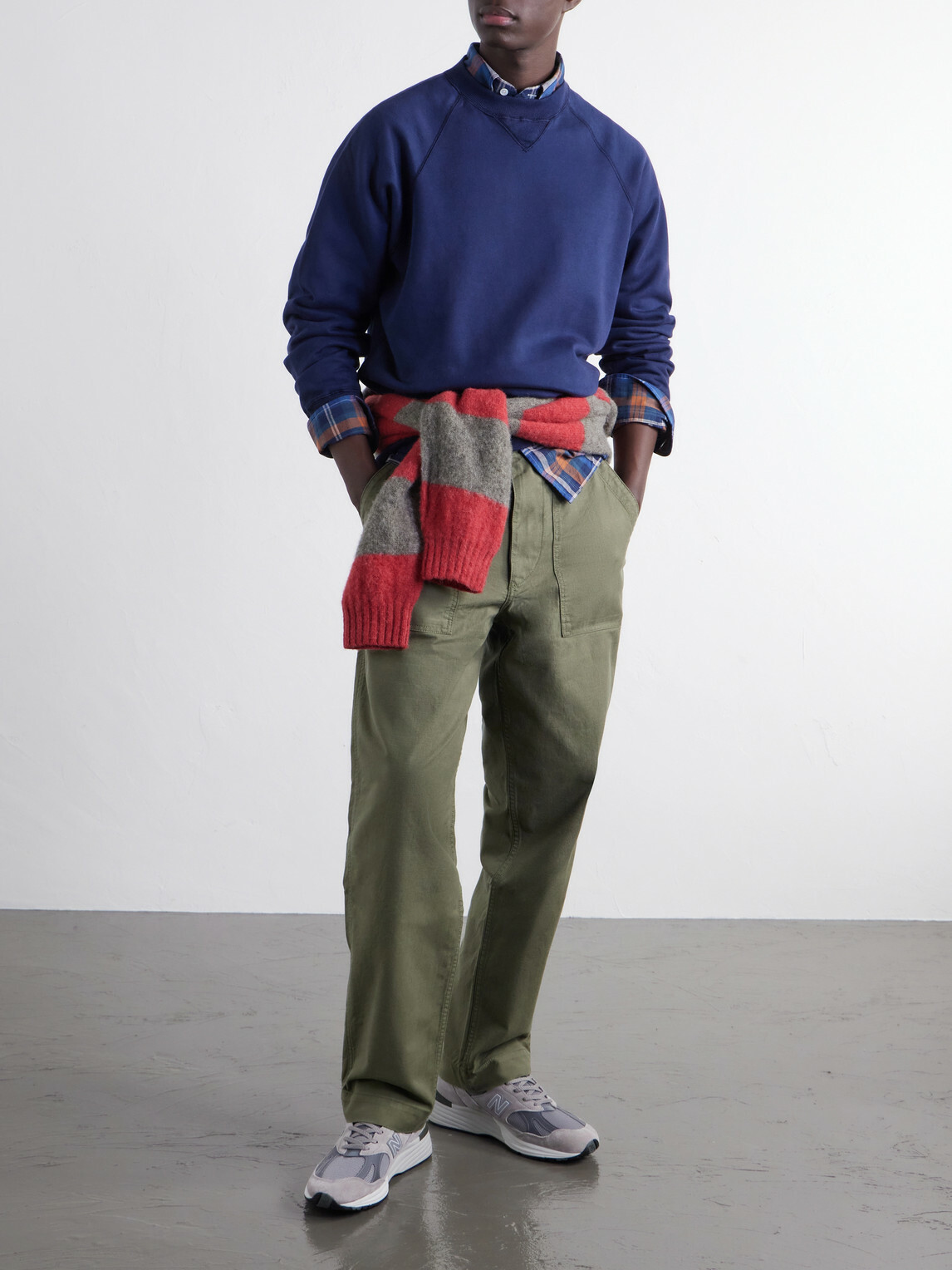 Drake's - Garment-Washed Cotton-Jersey Sweatshirt - Blue