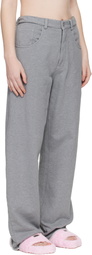 MM6 Maison Margiela Gray Wide-Leg Cotton Trousers