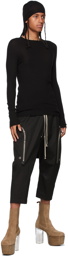 Rick Owens Black Cashmere Ribbed Sweater