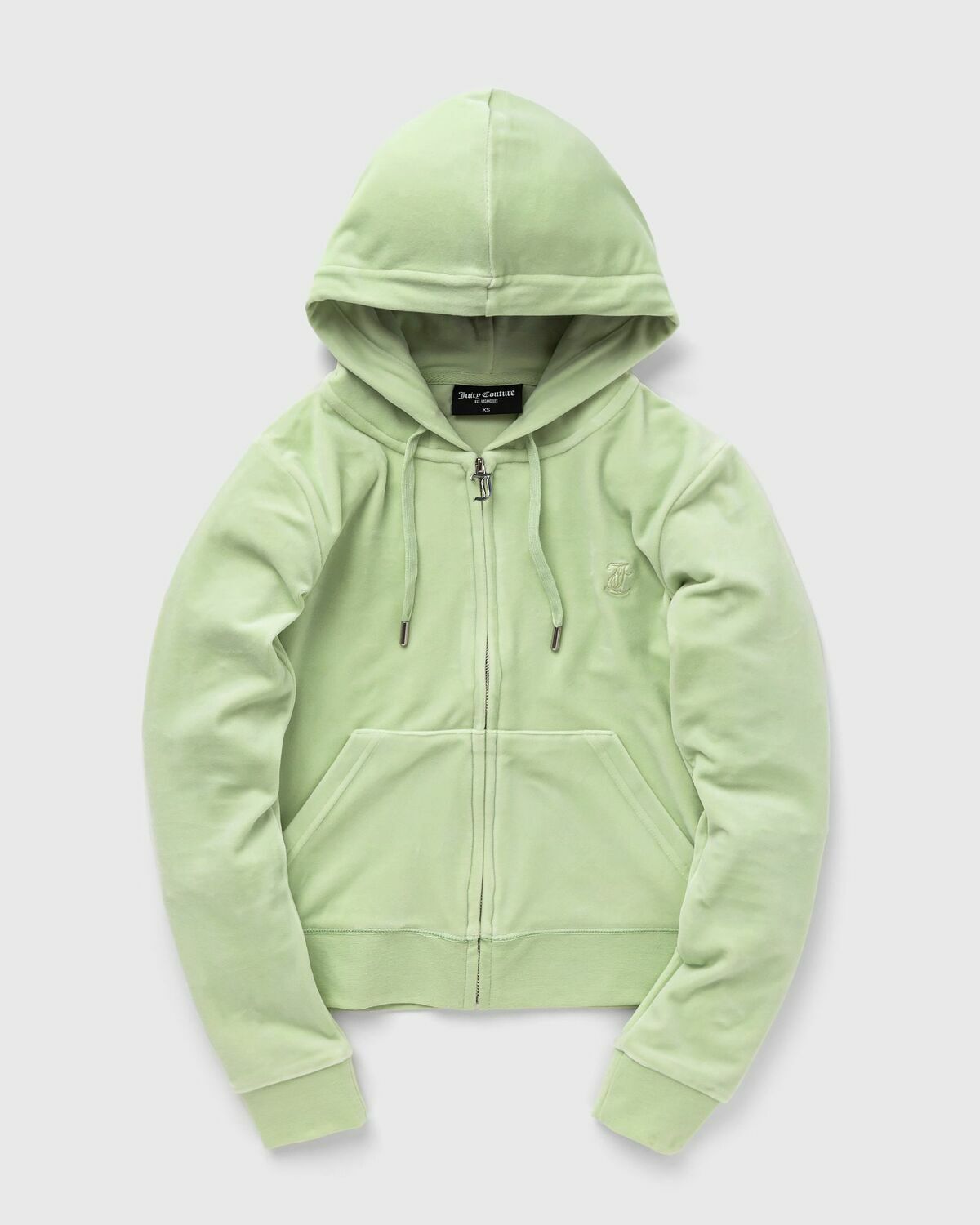 Juicy Couture Classic Velour Robertson Zip Hoodie Green Zippers