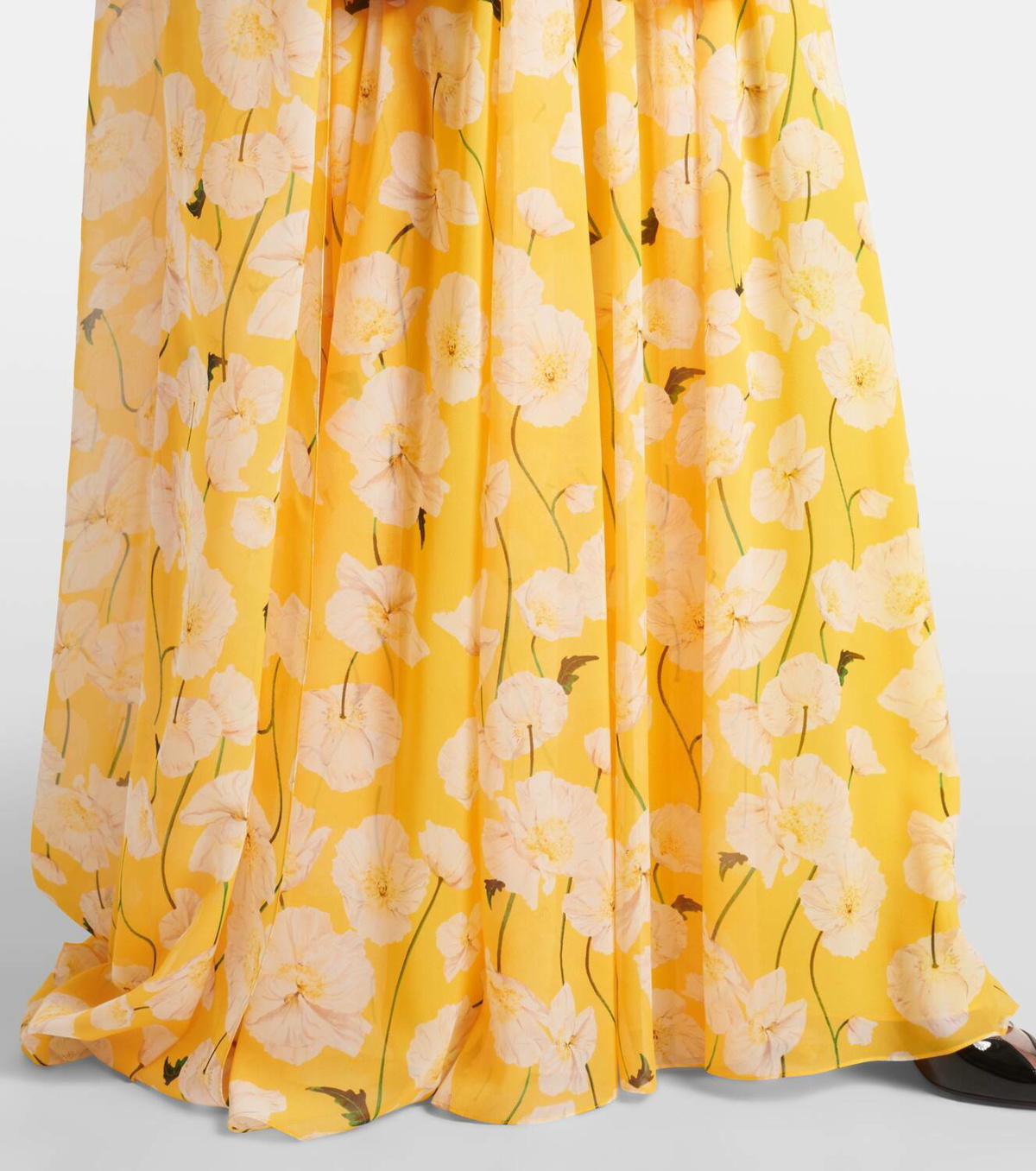 Carolina Herrera Gathered caped silk gown