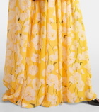 Carolina Herrera Gathered caped silk gown