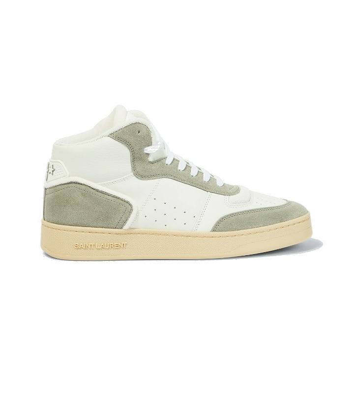 Photo: Saint Laurent SL/80 high-top leather and suede sneakers