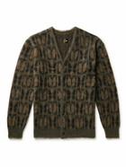 Needles - Papillon Jacquard-Knit Mohair-Blend Cardigan - Green