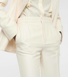 Chloé High-rise silk and wool flared pants