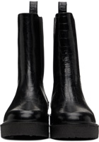 Staud Black Croc Palamino Boots